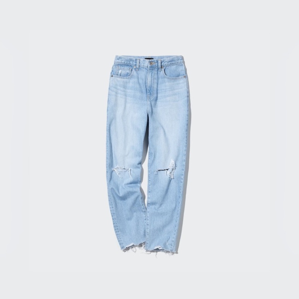 Uniqlo Light Blue PEG TOP HIGH RISE JEANS | Size 27